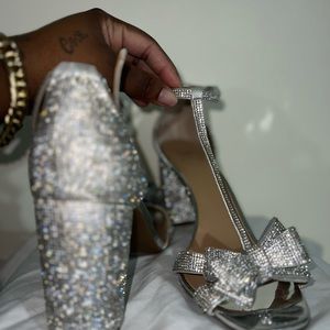 I.N.C rhinestone x “Tiffany “ peep toe w/ bow